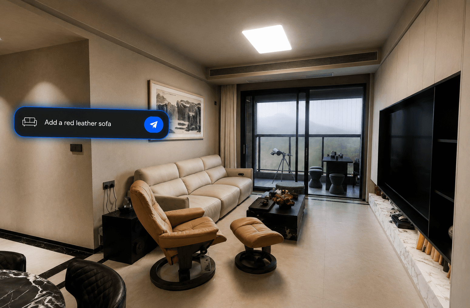 Step 1 — Describe your furniture using the AI chat